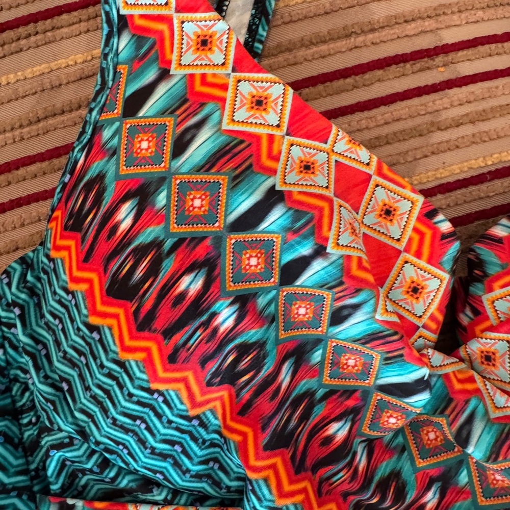 Miraclesuit Multicolor Patterned One Piece Criss … - image 8